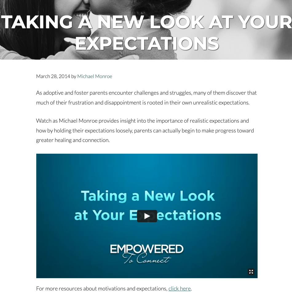 Taking a New Look at Your Expectations